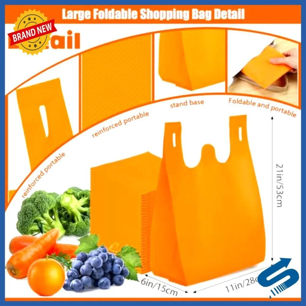 Reusable Non Woven Shopping Tote Bags Foldable Grocery Storage Large Capacity